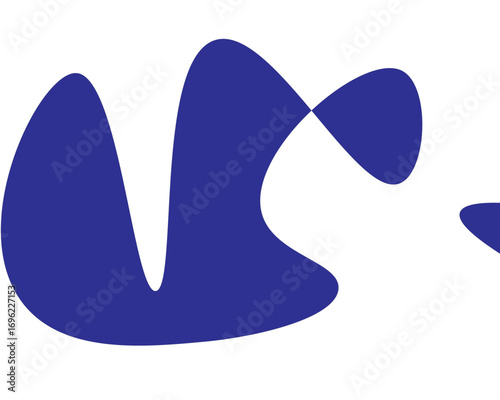 Abstract flowing shapes in dynamic blue, a modern design element for creative projects, a versatile graphic for branding, marketing, and digital content creation, originally a scalable vector graphic