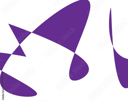 Dynamic abstract purple shapes swirl and intersect, creating a modern, eye-catching design element perfect for branding, web design, and creative projects needing a touch of elegance.