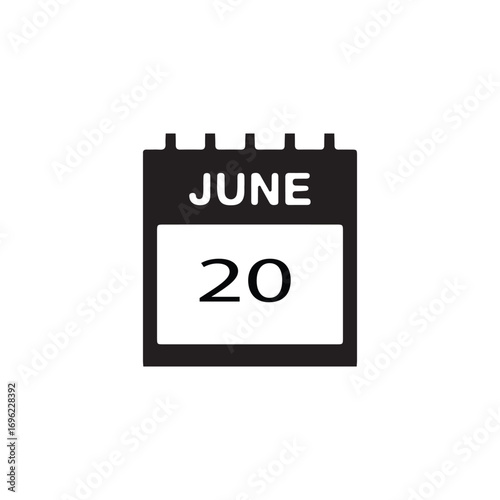 : 20 june calender icon.