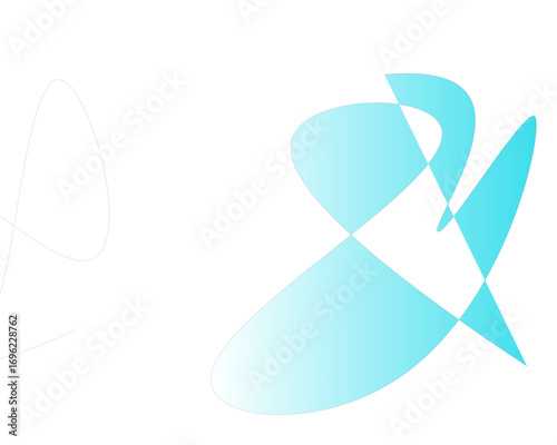 Modern aqua blue abstract flowing shapes convey a sense of fluidity and calming energy, perfect for technology, wellness, or creative projects. Originally a scalable vector graphic.