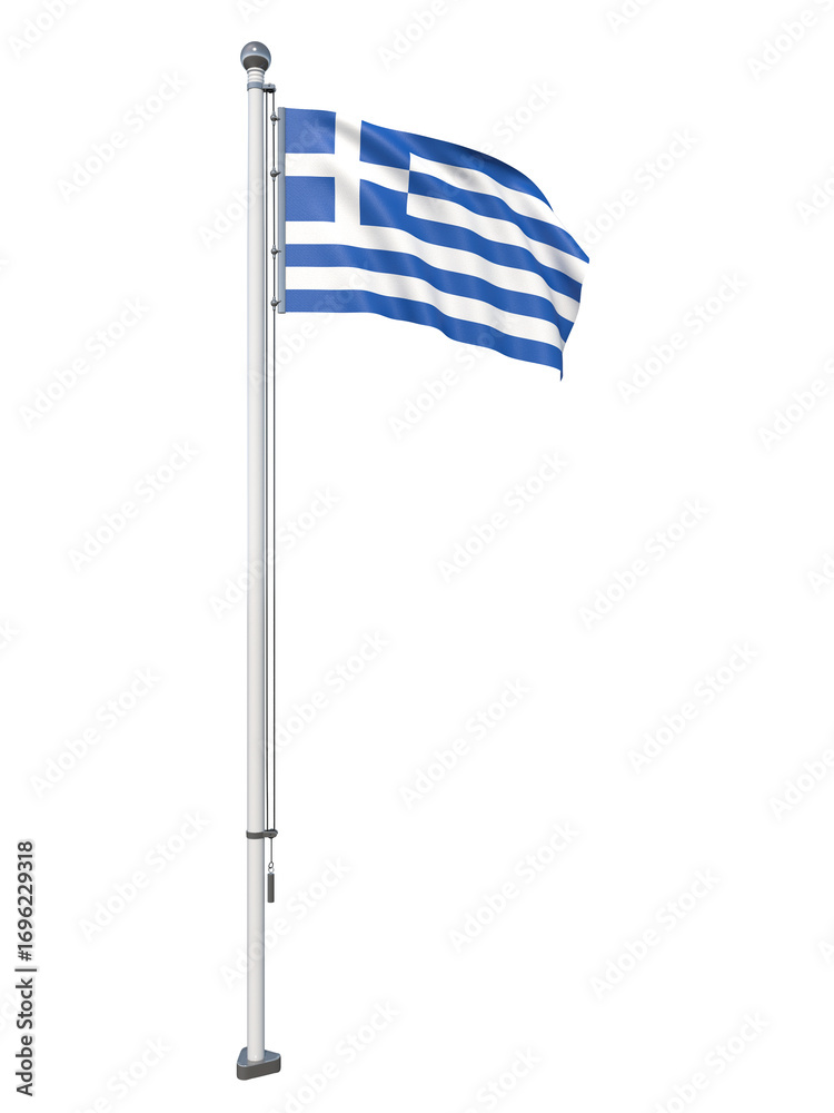 Fototapeta premium Greece_Flag_Pole_3DModel