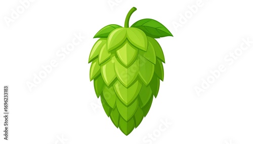 Vibrant green hop cone illustration
