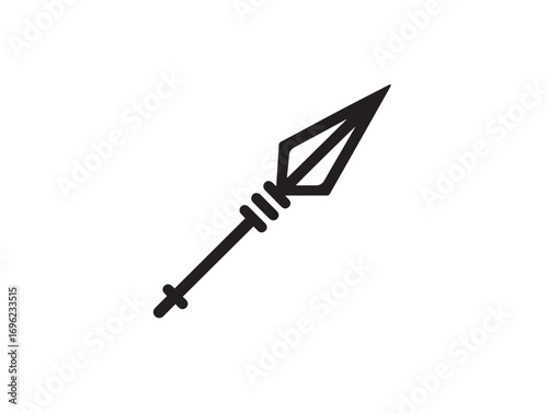 Farming bale spear attachment tool icon in clean vector