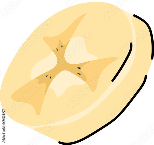 Sliced of Banana Vector Illustration