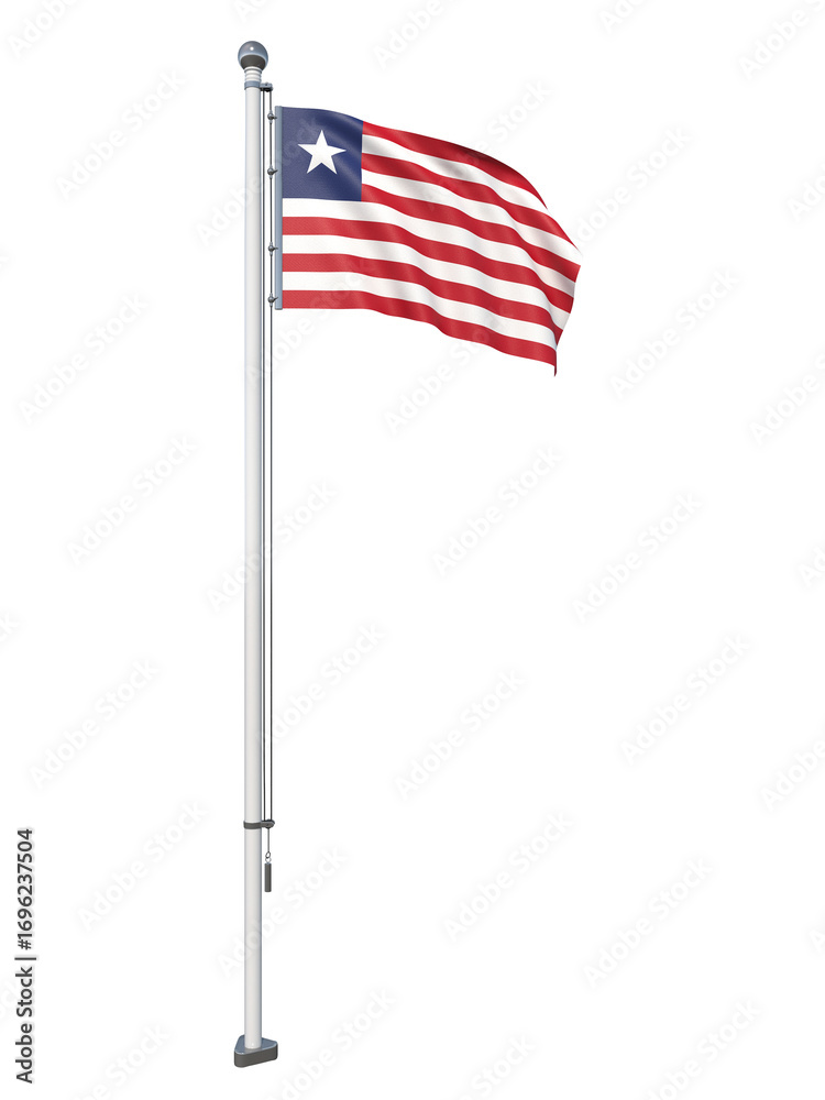 Obraz premium Liberia_Flag_Pole_3DModel