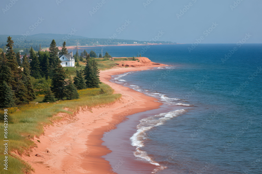 Fototapeta premium experience breathtaking summer landscapes of different cities in canada while enjoying beach vacation on prince