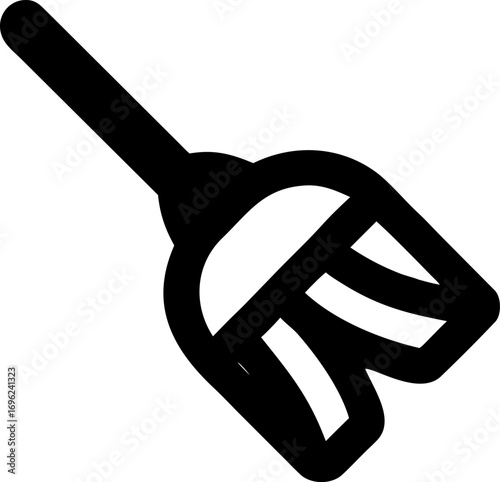 A simple black and white illustration of a broom, perfect for cleaning and household tasks