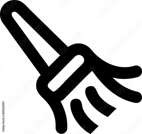 Simple black line icon of a feather duster, a minimalist symbol for household chores, cleaning services, and sweeping away dust