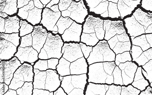 Cracked earth texture design black and white for graphic use and backgrounds