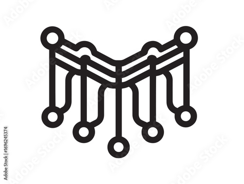 Crisp agricultural harrow tool illustration in clean 2D vector