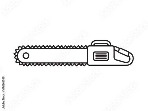 Modern chain saw bar icon in clean line artwork