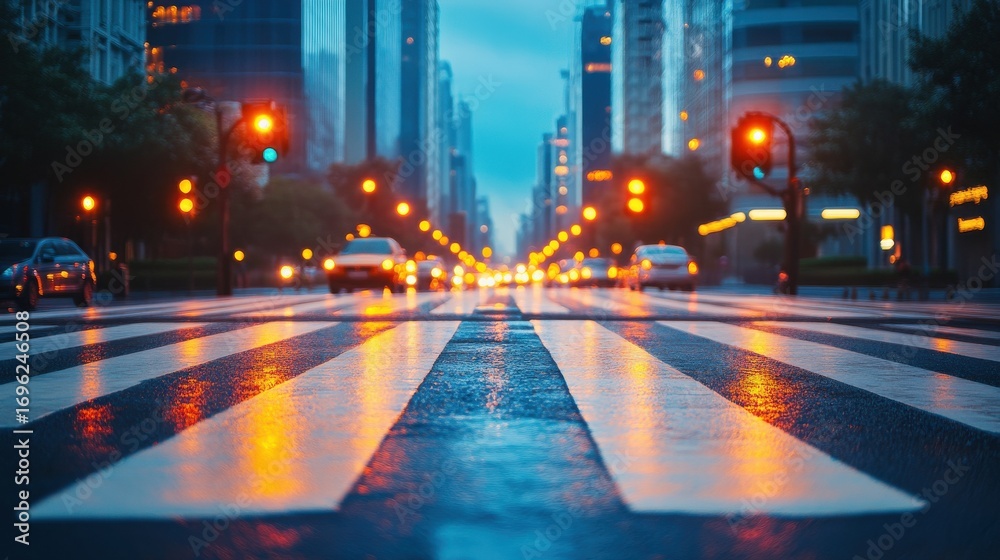 Fototapeta premium pedestrian cross, walkway for pedestrians in the city