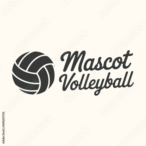Vector art of mascot volleyball logo with a volleyball graphic and text