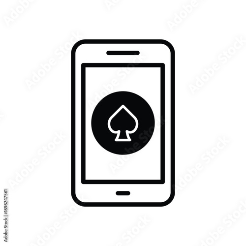 Mobile Casino Vector icon which can easily modify or edit