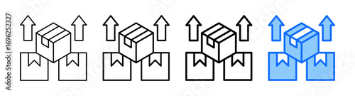 Shipping Box Icon In Different Styles Set Collection