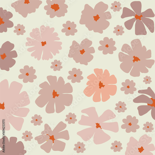 Soft pastel floral pattern with scattered blooms.