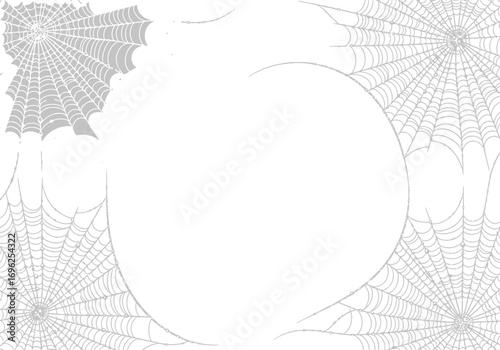 Grey Spiderweb with Transparent Backdrop Halloween Theme and Web Elements