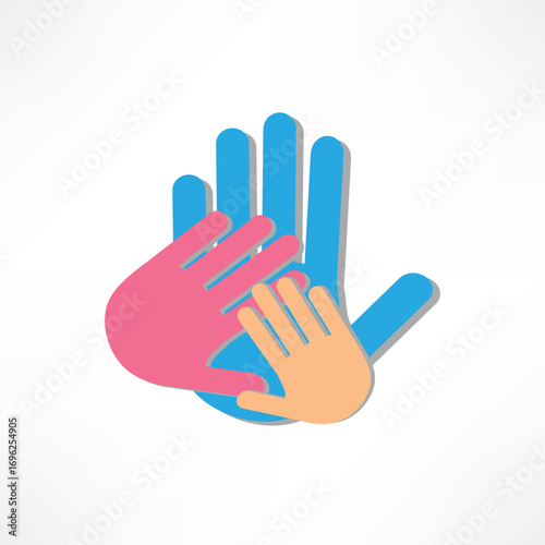 Colorful hand symbols representing unity and community engagement celebrating togetherness in a creative design