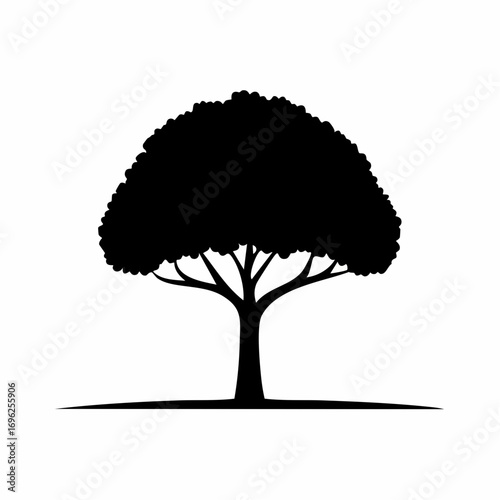 tree silhouette, editable vector image