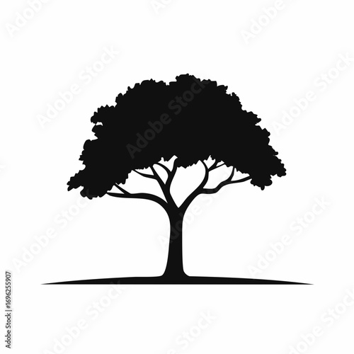 tree silhouette, editable vector image