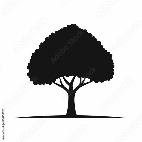 tree silhouette, editable vector image
