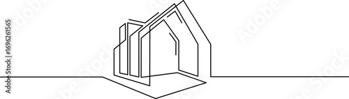 Minimalist home design with a modern architectural outline creating a striking visual impact for real estate branding and contemporary design projects