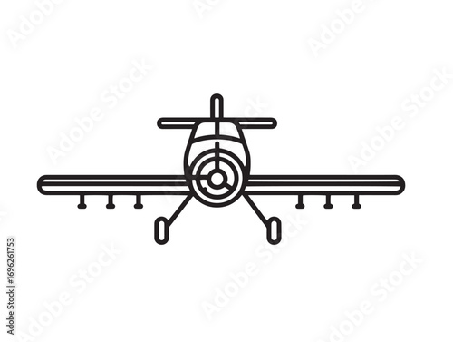 Clean crop duster farm equipment with smooth outline