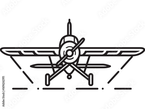 Flat agricultural crop dusting plane in clean design