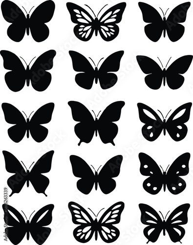 A beautiful collection of colourful butterflies, insects, and wings in a vector design