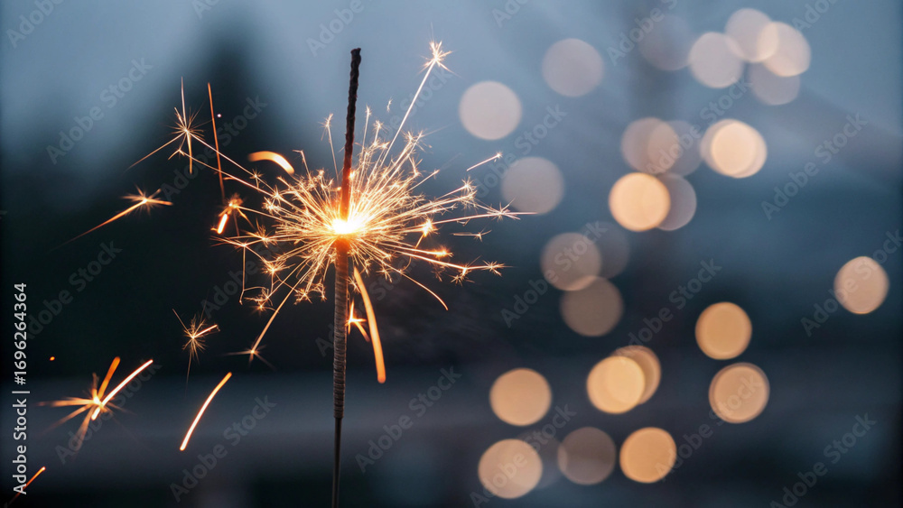 Obraz premium Sparkling Bengal Light with Bokeh Background