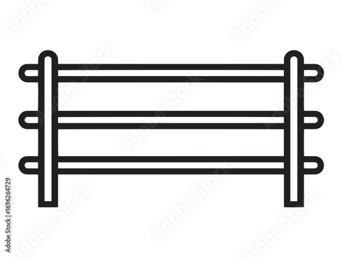 Modern agricultural fencing structure outline vector symbol
