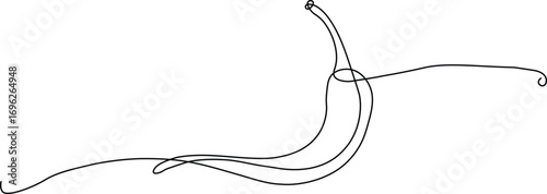 Minimalist chili pepper line art adds a spicy touch to your designs, perfect for modern menus, culinary blogs, or food-themed projects that need a clean, elegant aesthetic