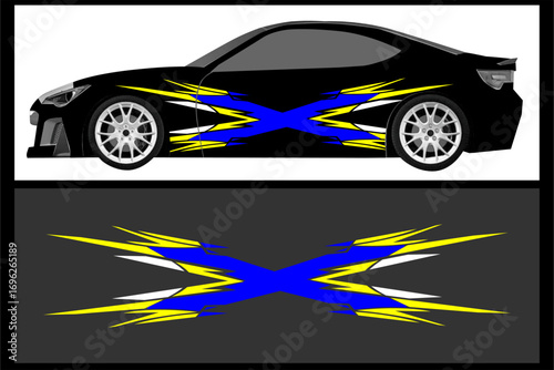 Car wrap graphic racing abstract background for wrap and vinyl sticker