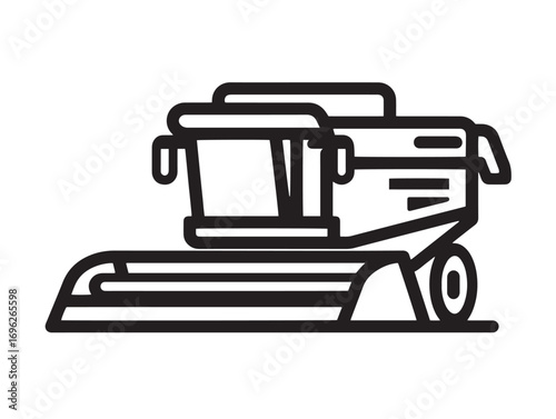 Sleek and modern crop harvester line icon
