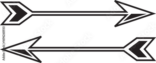 Arrows pointing in opposite directions black and white