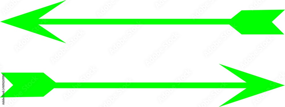 Obraz premium Green arrow set pointing left and right direction
