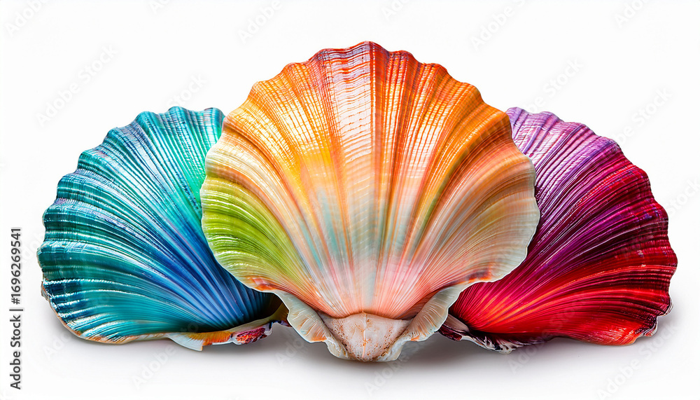 Fototapeta premium Colorful Seashell Art On Transparent Background