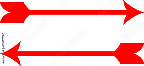 Red Arrows pointing in opposite directions on white