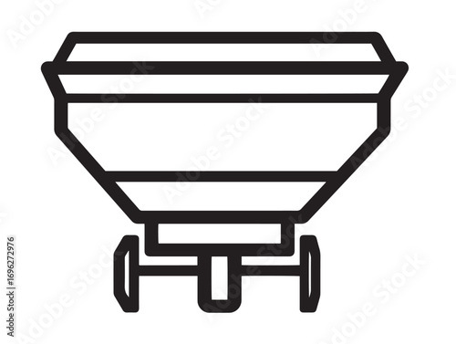 Elegant crop planter hopper outline farming equipment symbol