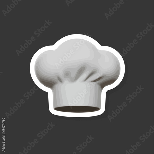 Chef Hat Icon White Toque on Dark Background Culinary Cooking Restaurant Graphic
