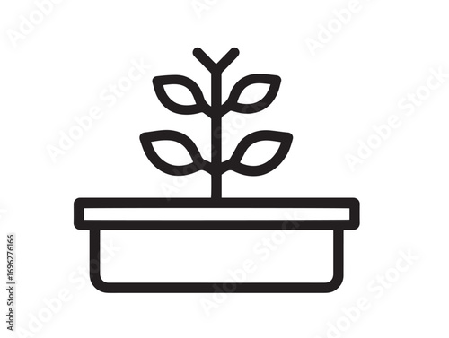 Professional crop planter illustration in smooth line drawing