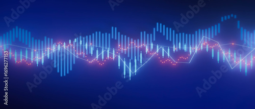 A blue and red line graph with a red line on the right