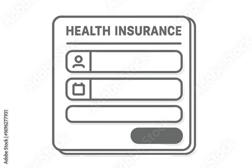 Modern 3d minimal health insurance form design interface