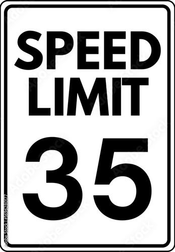 Speed Limit 35 mph Traffic Sign