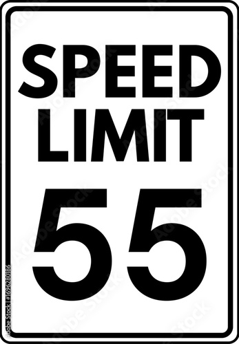 Speed Limit 55 mph Traffic Sign