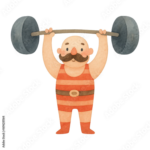 PNG Vintage strongman lifting weights