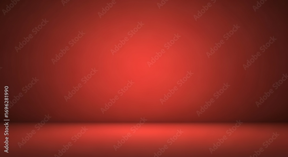 Obraz premium Red gradient background with floor, studio backdrop.