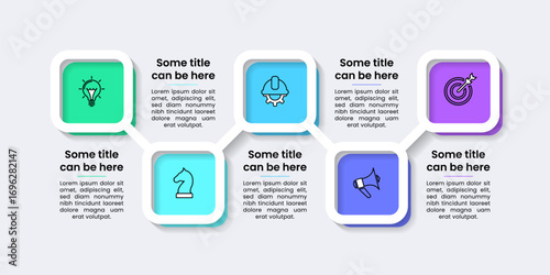 Infographic template. Square frames with 5 steps