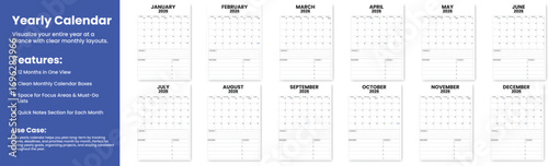 planner,yearly,layout modern flat vector for schedule organizer design vector graphic for productivity app