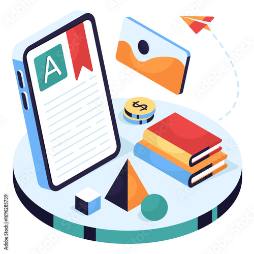 Perfect design illustration of mobile bookmark